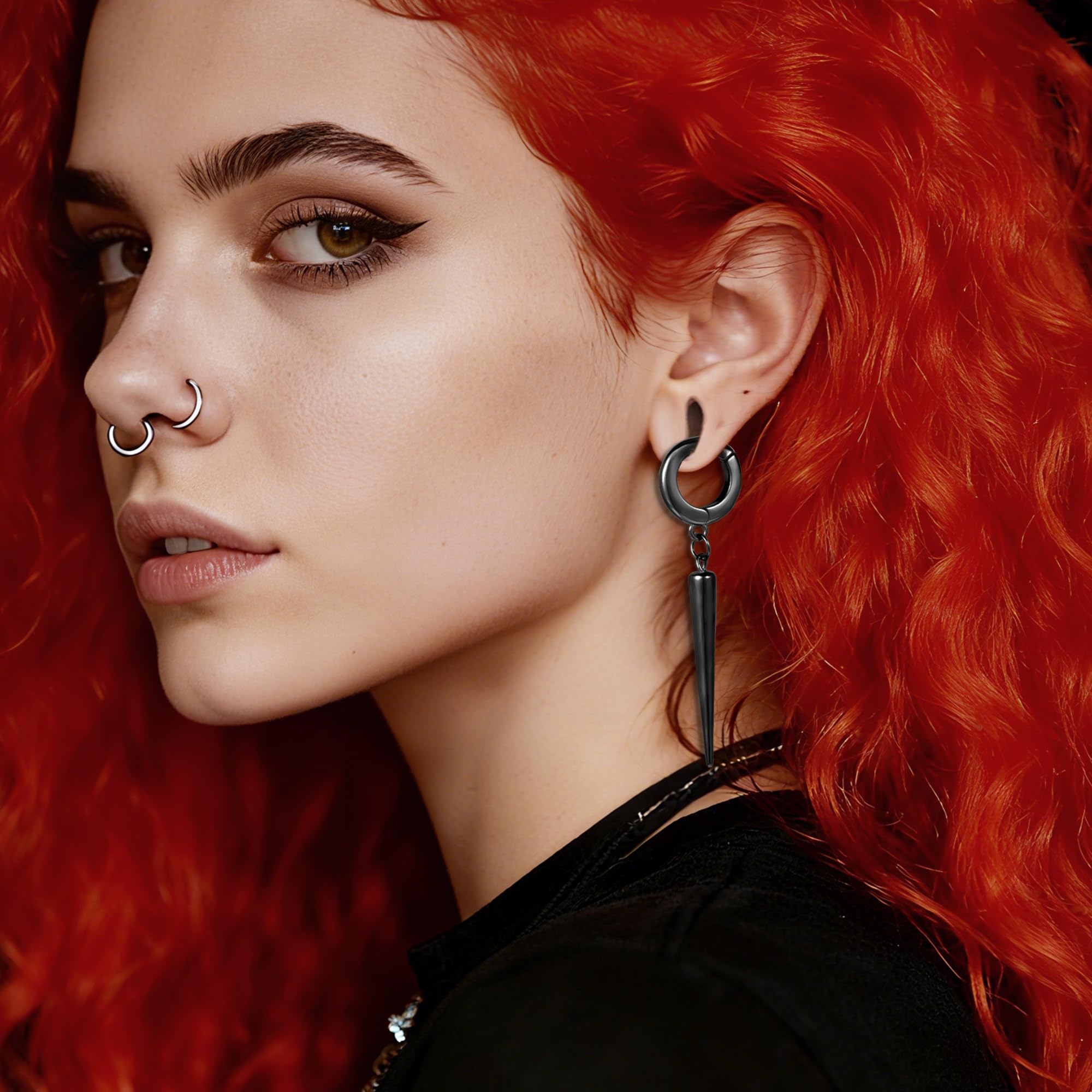 Vankula Pesos Orejas 1 Pare Dilataciones Oreja Expansaor Aro acero inoxidable Oreja piercing de joyería para Mujer Hombre 4mm 6mm
