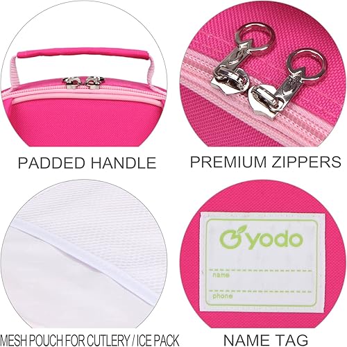 Miniatura 5 de yodo Bolsa de almuerzo aislada para niños con etiqueta de nombre, búho