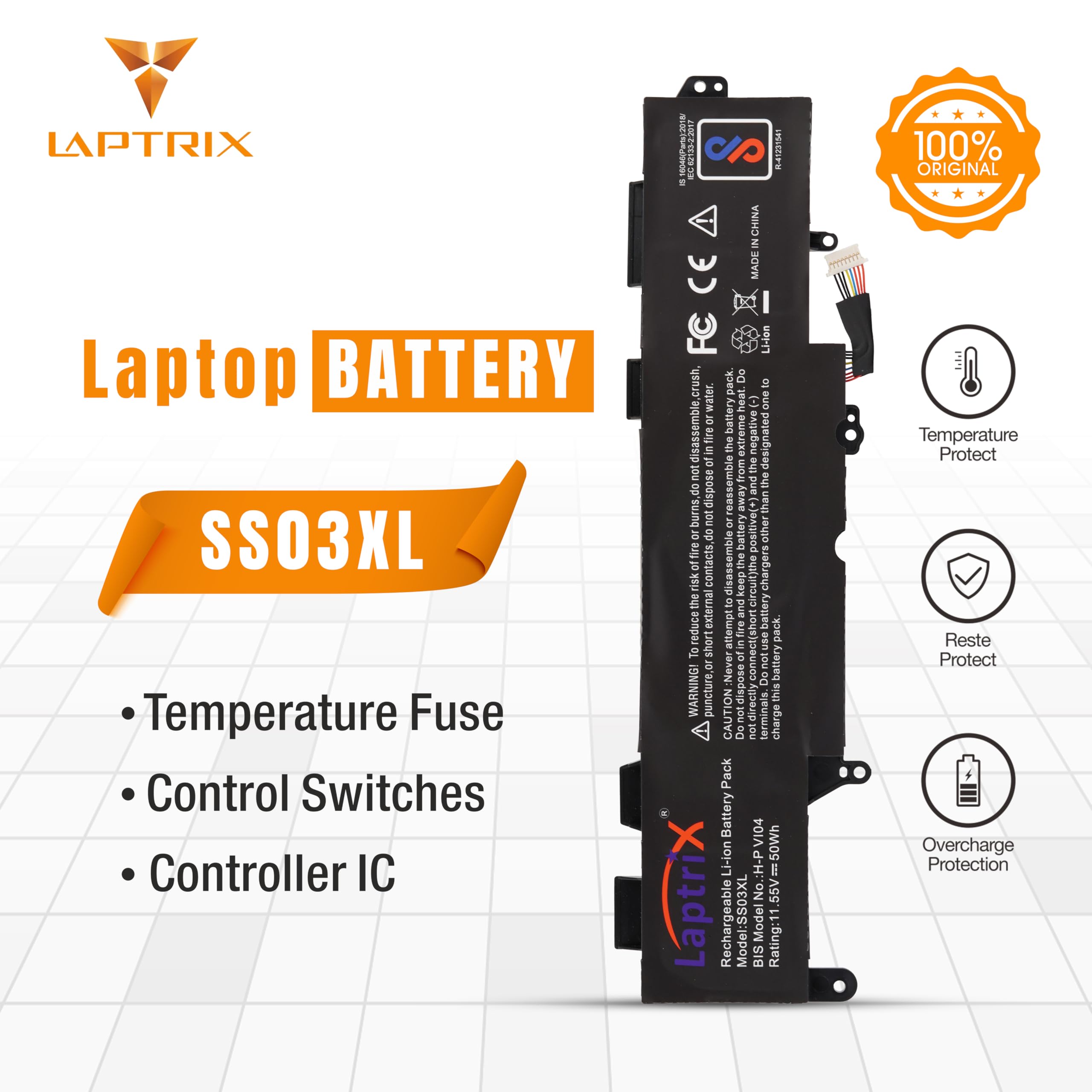 Laptrix SS03XL 933321-855 Laptop Battery for Compatible HP