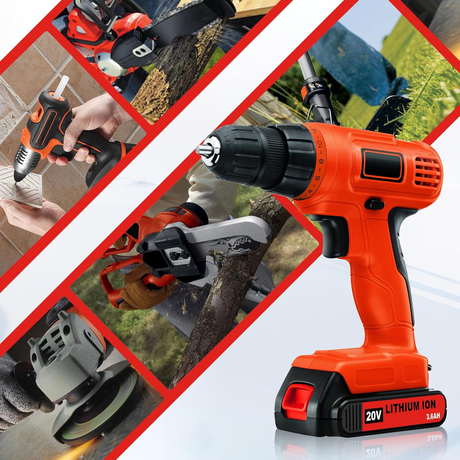 2 Pack 3600mAh Extended Capacity Replacement for Black and Decker 20V Lithium Battery Compatible with Black Decker 20 Volt Battery LBXR20 LB20 LBX20 LBX4020 LBXR2040 LST220 Cordless Power Tools(Red)