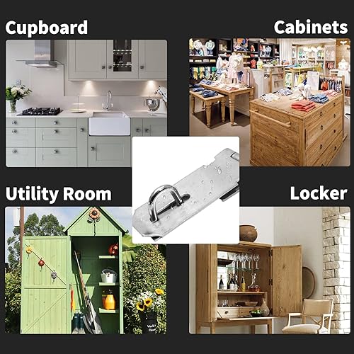 Miniatura 6 de Moicstiy 2 piezas de cerrojo de 3 pulgadas de acero inoxidable con cierre de puerta de seguridad de acero inoxidable con tornillos para armarios,