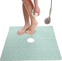 Vista 124 de ENKOSI Alfombra antideslizante para ducha y baño Loofah - Comodidad acolchada suave - Sin ventosas para bañeras lisas o texturizadas - Drenaje