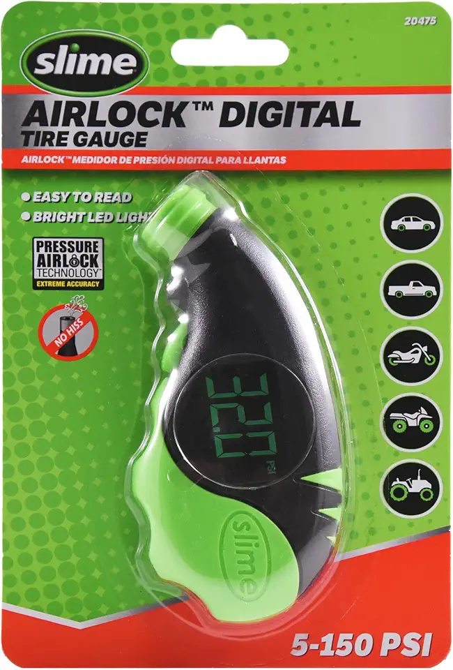 Calibre de pneu digital Elite para carros e caminhões com tela grande e brilhante