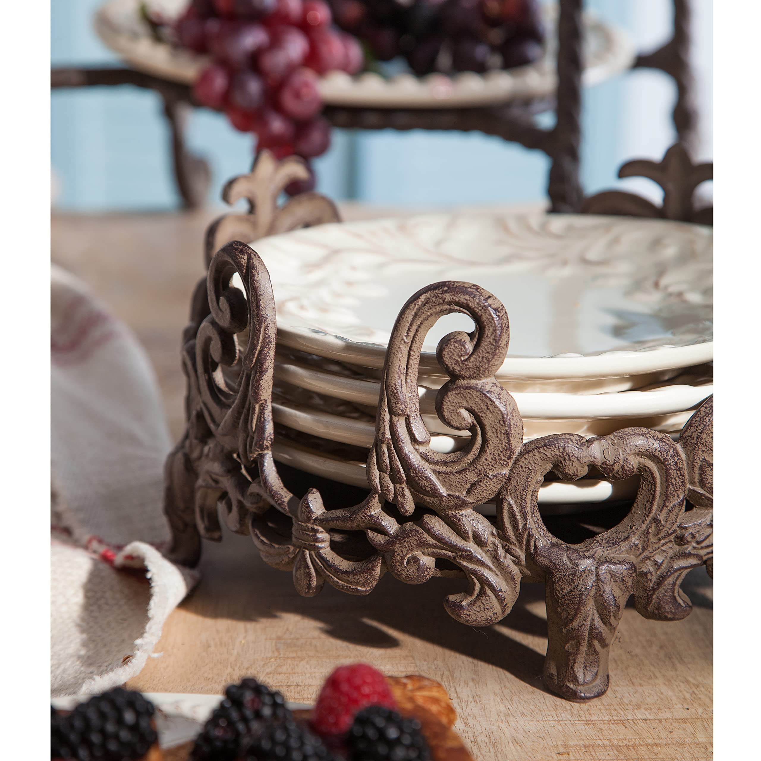 Gracious Goods 8in Salad Plate Holder - Brown Metal by GG Collection