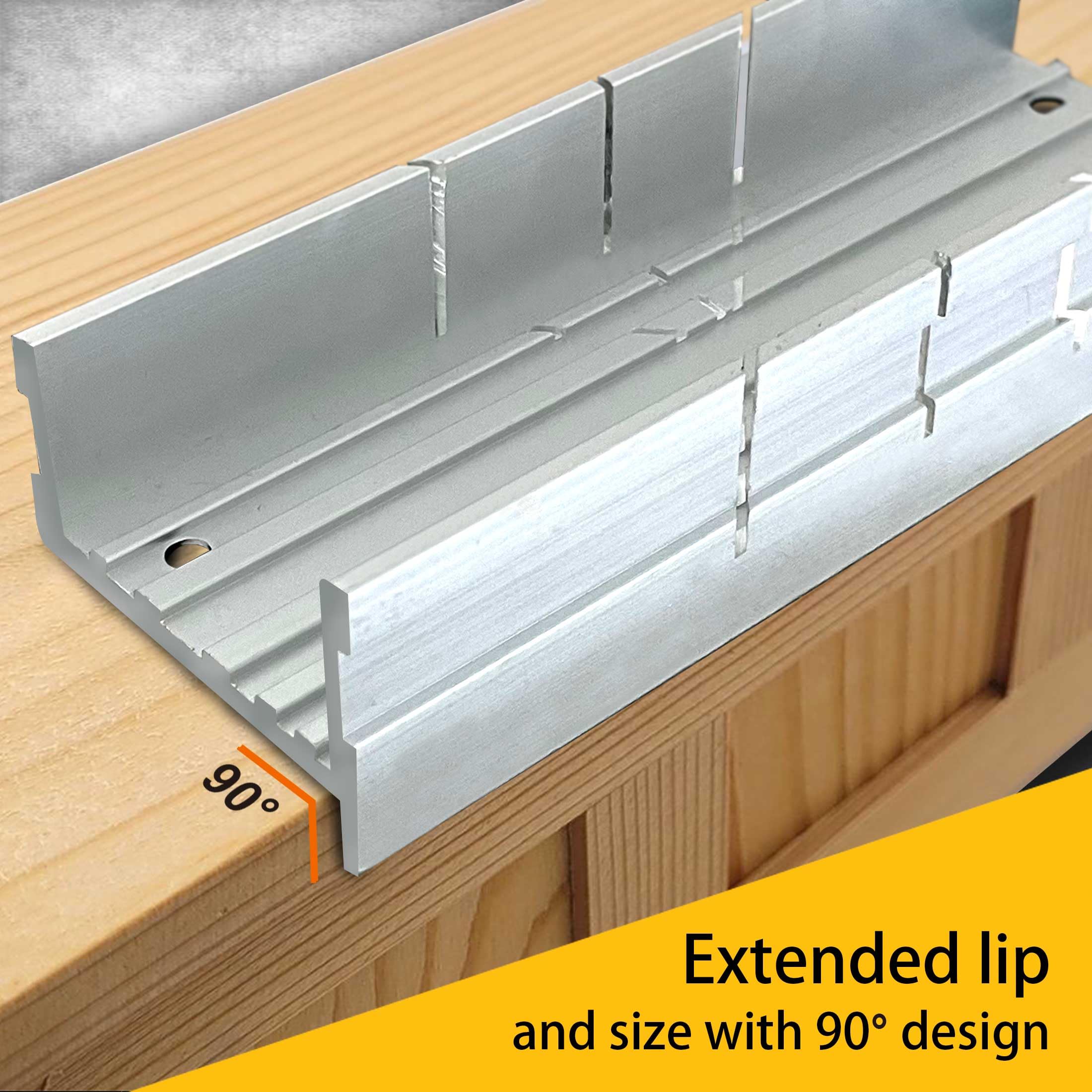 Hanpex Caja de inglete pequeña de aluminio de 5.3 pulgadas, pequeña caja de inglete para sierra manual para sierra manual de 3 ángulos de corte, ideal para cortar madera y metal blando X015