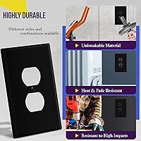 Vista 4 de ENERLITES Placa de pared dúplex para tomacorriente para receptáculos, cubierta de toma de corriente eléctrica jumbo, acabado brillante, de gran