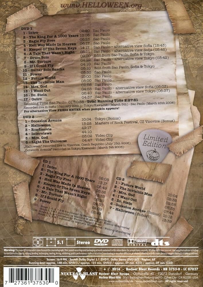 Helloween: Live On 3 Continents 限定版DVD Amazon.co.jp: Live On 3 Continents: ミュージック