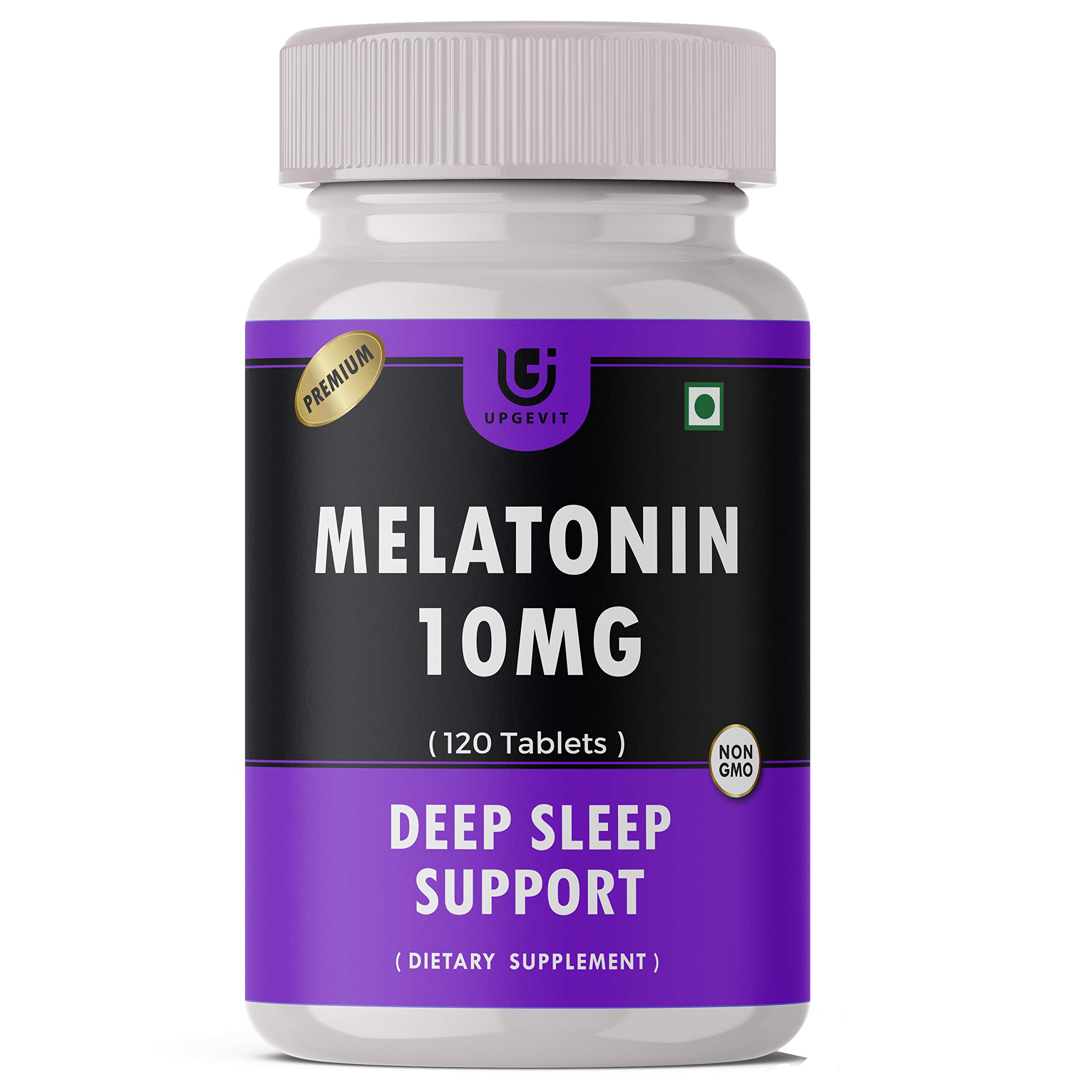 UPGEVITAdvance Melatonin 10 mg Sleeping Aide Pills, Supports Deep & Smooth Sleep | Healthy Sleep Cycle -120 Veg Tablets