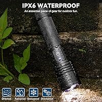 Vista 7 de Linterna LED Recargable de Alto Lúmenes, 99,000 Lúmenes Linternas Súper Brillantes con 5 Modos, Ajustable, Resistente al Agua, Potente Linterna