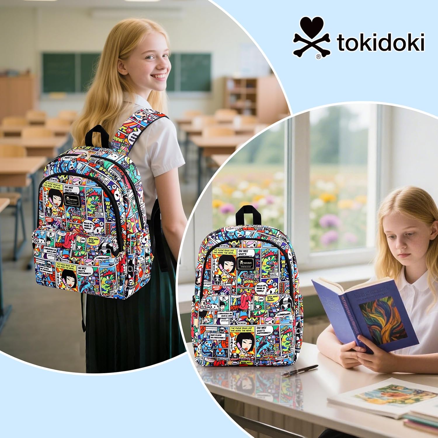 Tokidoki Unicorno Backpack Cute Travel Laptop Backpack for Women Casual Bag Lightweight Cloth Canvas Backpack Daypack Handbag (Backpack-Super Adios) - Image 6