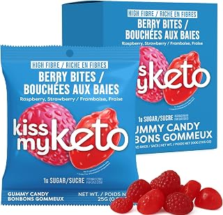 Kiss My Keto Sugar Free Gummies, Berry Bites 8-Pack – Satisfy Cravings while Staying in Ketosis – High Fiber, 7g Net Carbs, Non-GMO, Vegan, & Gluten-Free – Low-Calorie Vegan Candy