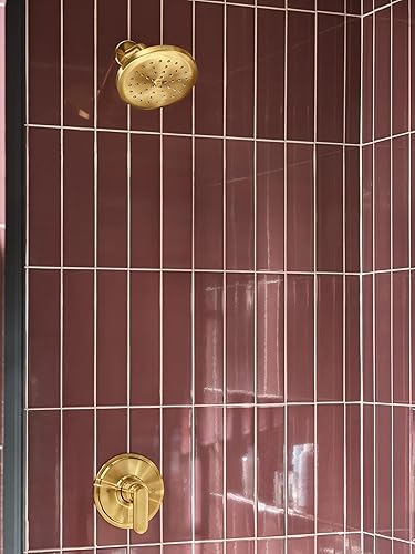 Miniatura 6 de Moen Greenfield M-CORE Serie 3 - Moldura de ducha dorada cepillada con cabezal de ducha ancho y mango de palanca de ducha, requiere válvula,