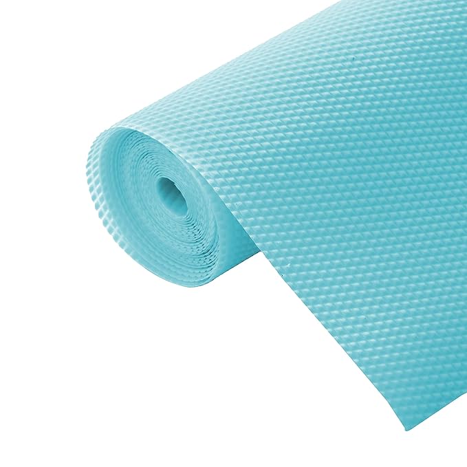 ElastPro (45 cm X 1.5 m) Light Blue EVA Food Grade Washable Anti Slip Mat/Sheet for Fridge, Shelf Liner, Table, Kitchen Drawer mat (Diamond Texture, Light Blue)