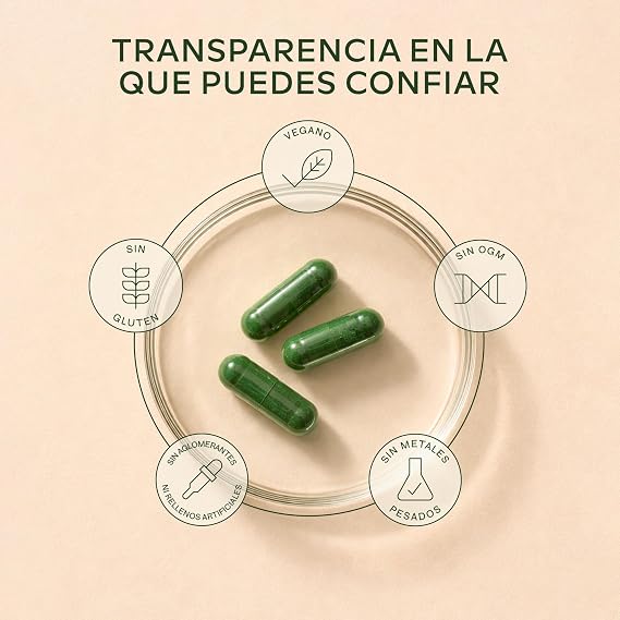 Espirulina y Chlorella Orgánica – 200 Cápsulas de Spirulina y Chlorella