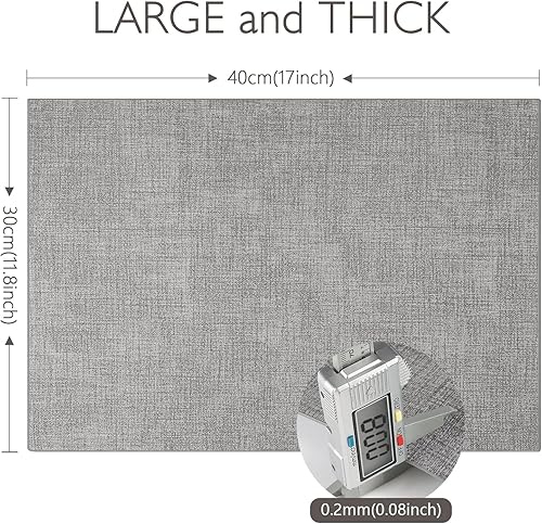 Miniatura 5 de Juego de 6 manteles individuales de piel sintética lavables para mesa de cocina, resistentes al calor, impermeables, fáciles de limpiar,