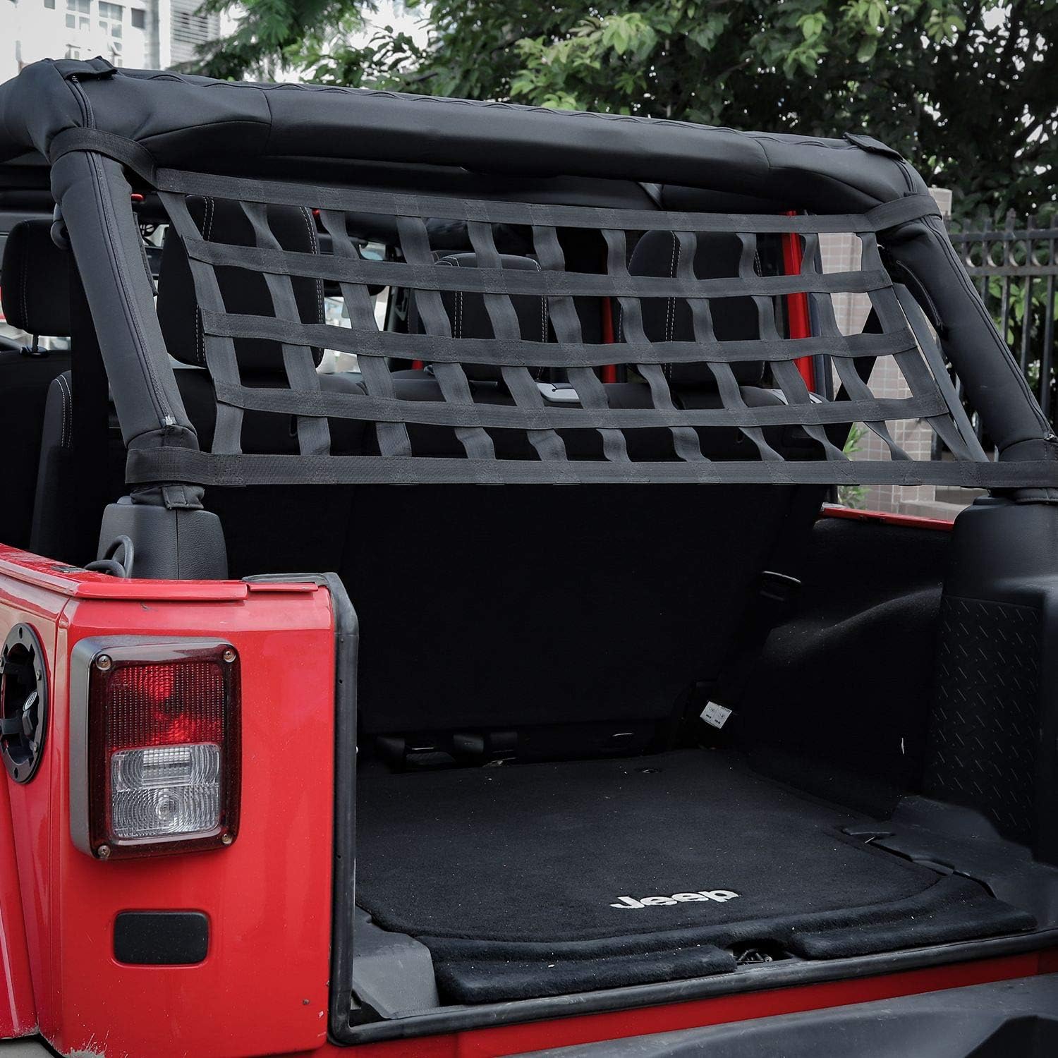 Mesh Cargo Net, Auto Roof Net Hammock for Jeep Wrangler YJ TJ JK JKU JL JLU JT 1987-2021