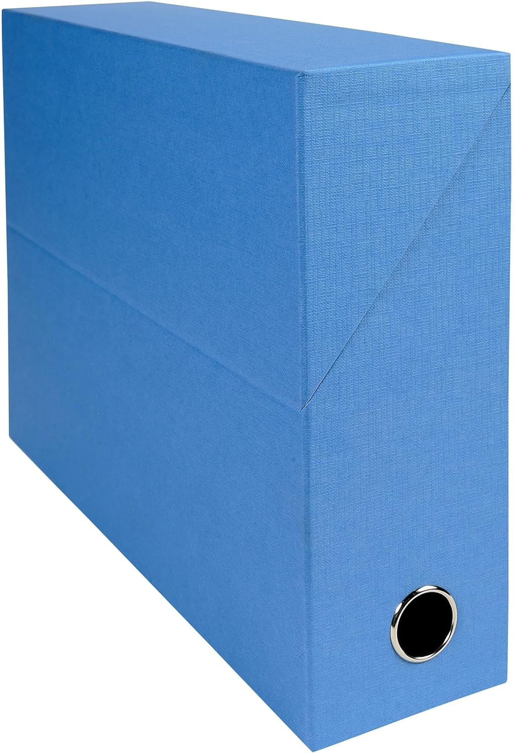 Exacompta - Ref 89526E - 5 x Transfer Boxes Made of Canvas Paper - 90 mm Spine - with Metal Eyelet - for A4 Size - Dimensions 25.5 x 34 x 9 cm - Grey - Delivered Fully Assembled
