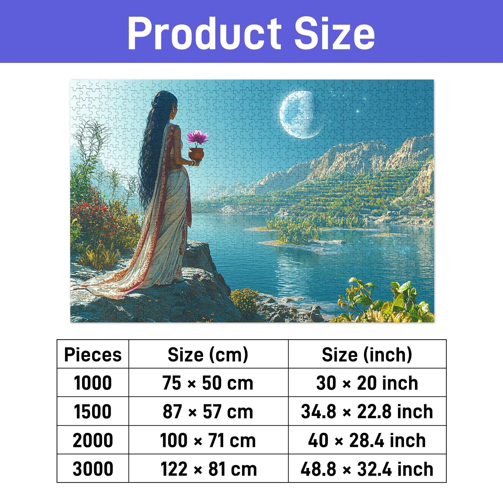 Puzzle 2000 elementów dla dorosłych, Egipt, 2000 elementów, z pudełkiem na prezent, drewniane puzzle dla dorosłych z naturalnym drewnem, prezenty dla kobiet, mężczyzn, duże, drewniane puzzle do