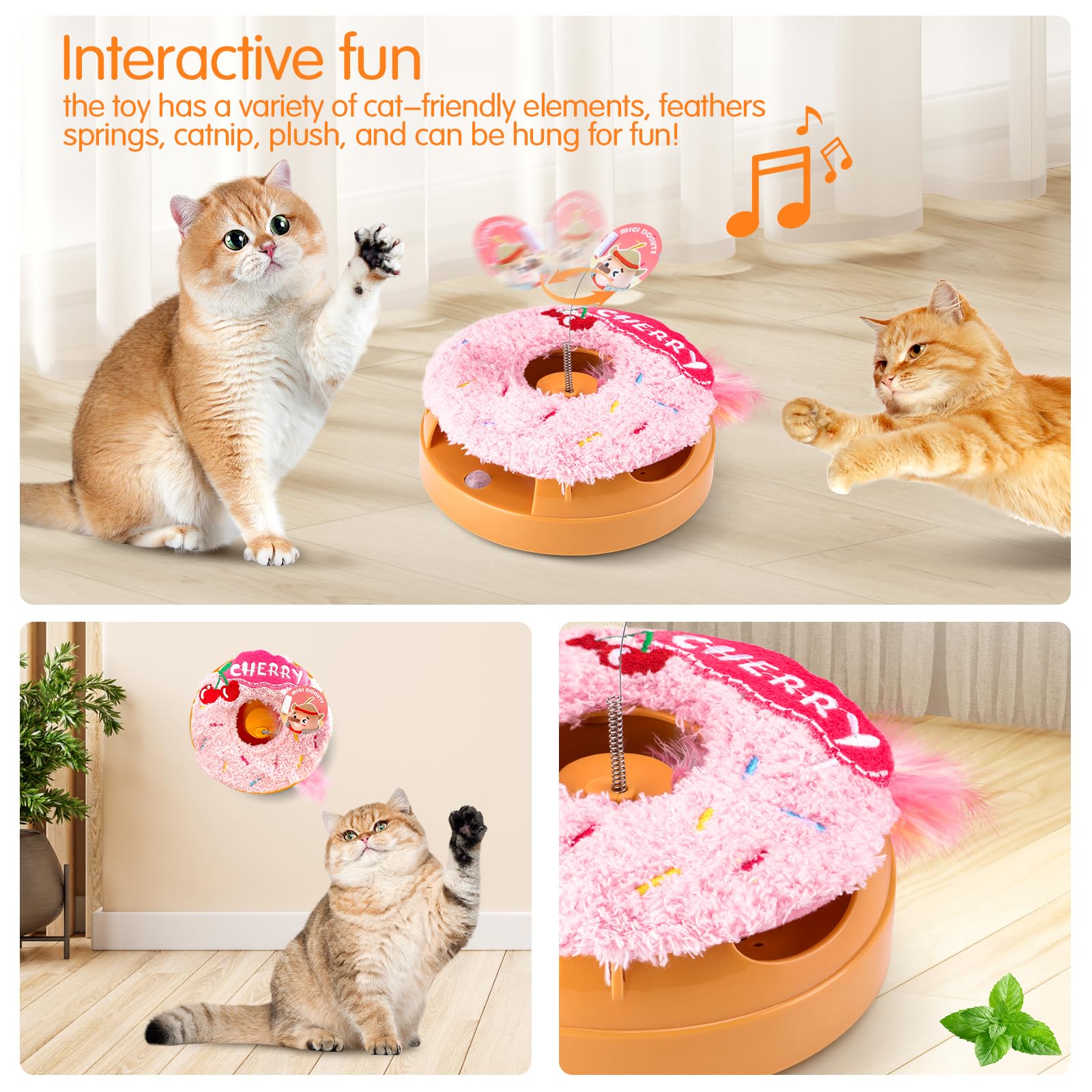 Amazon.com : Migipaws Interactive Cat Toys, Automatic Frenzy Donut