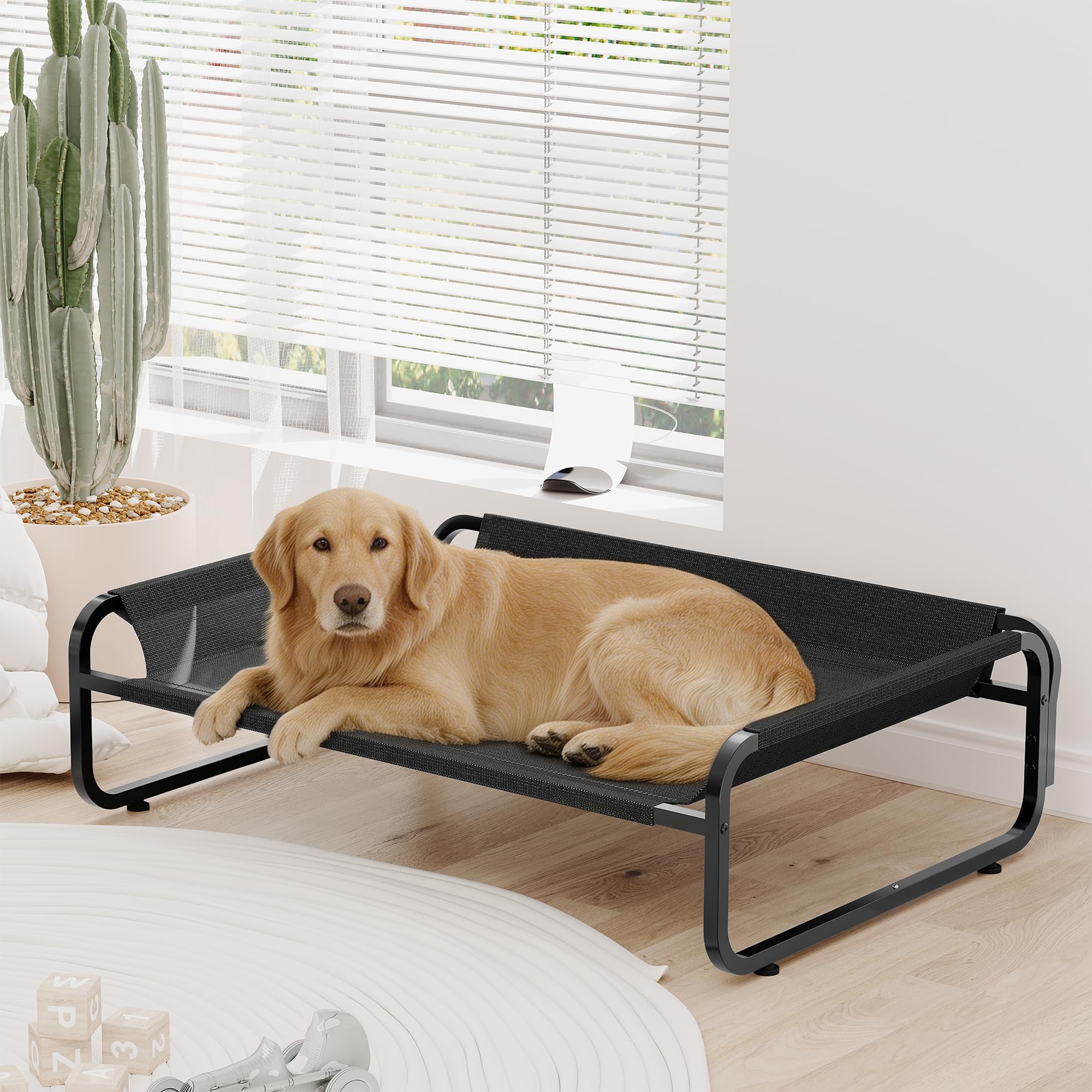 Hundebett für Mittelgroße Hunde, wasserdicht, kühlend, 110 cm | für Drinnen und Draußen,Hundebett Outdoor Sommer-Hundeliege für unde und Katzen, Hundestrandkorb Atmungsaktivem Netzgewebe