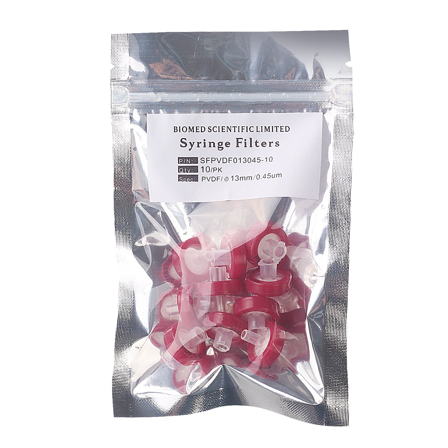 Biomed Scientific Syringe Filters PVDF (Polyvinylidene Fluoride) 13 mm Diameter 0.45 um Pore Size Non Sterile Pack of 10 pcs : Industrial & Scientific