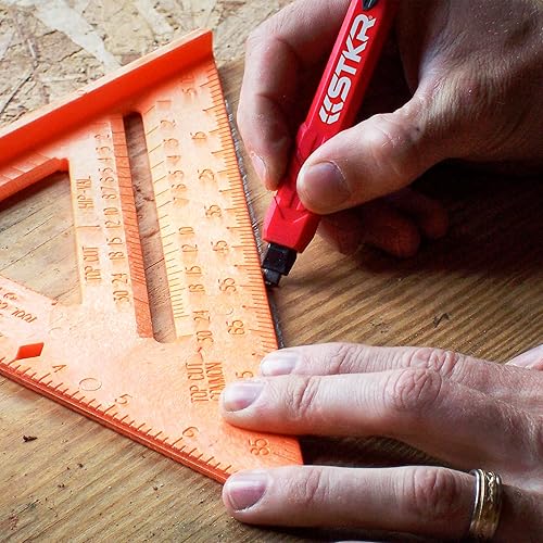 Miniatura 6 de STKR Concepts Lápiz mecánico de carpintero con 3 piezas de repuesto rojo 77629