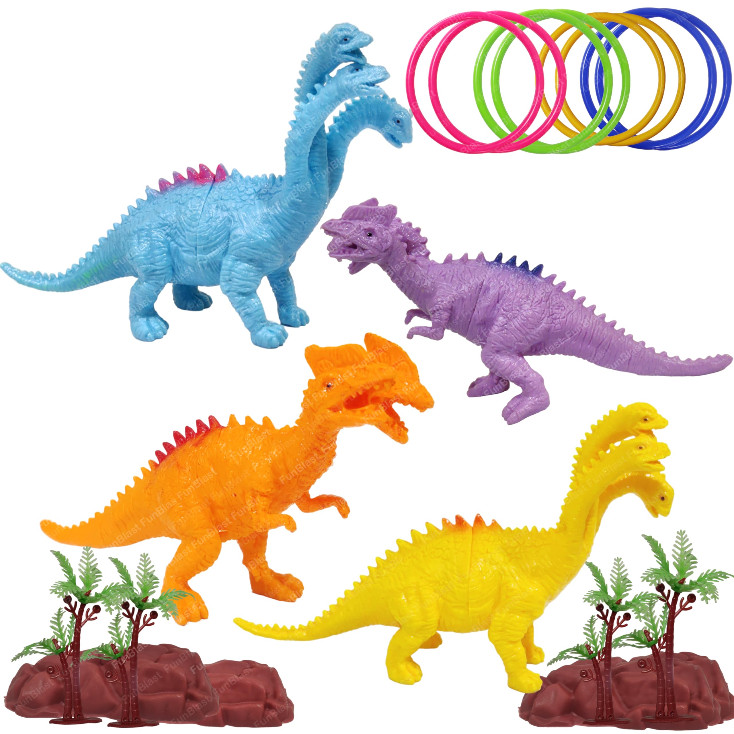 FunBlast Dinosaur Ring Playset Toy - Dinosaurs Animals Figures Toys Set for Kids, Boys, Realistic Dinosaur Toys, Pretend Play Toys for 3+ Years Old Kids, Boys, Girls