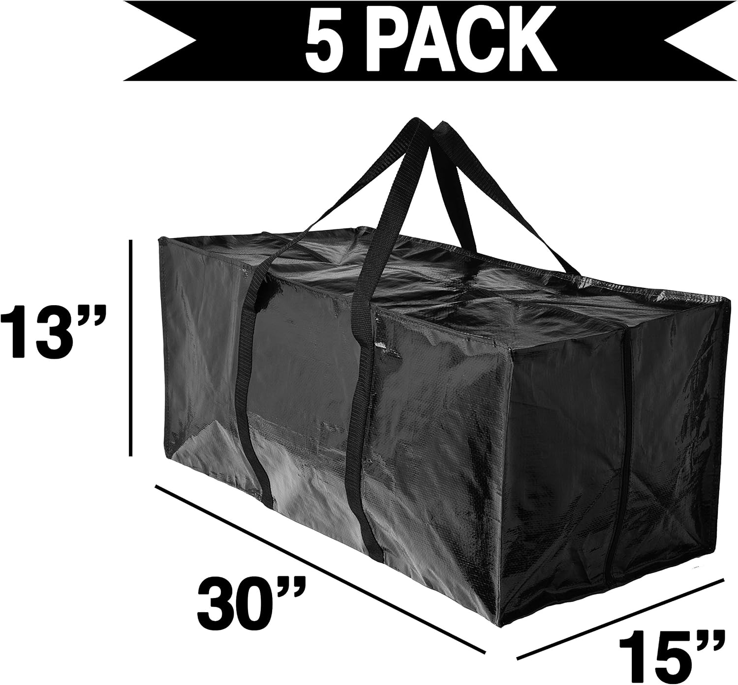 BAG-THAT! 5 Moving Bags Heavy Duty Extra Large Stronger Handles Wrap Storage Bags Totes for Storage Packing Bags Moving Supplies Storage Boxes Storage totes Moving Boxes Packing Supplies Packing Box