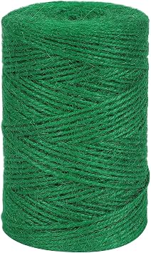 Tenn Well Garden Twine, 500 Feet 2mm Green Jute Twine for Gardening, Plant Ties for Climbing Plants, Tomatoes, Crafts