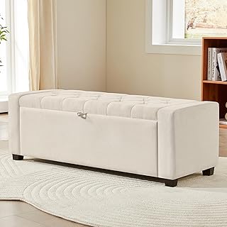 Royal Windsor Ottoman with Storage,Tufted Storage Bench with Safety Hing...