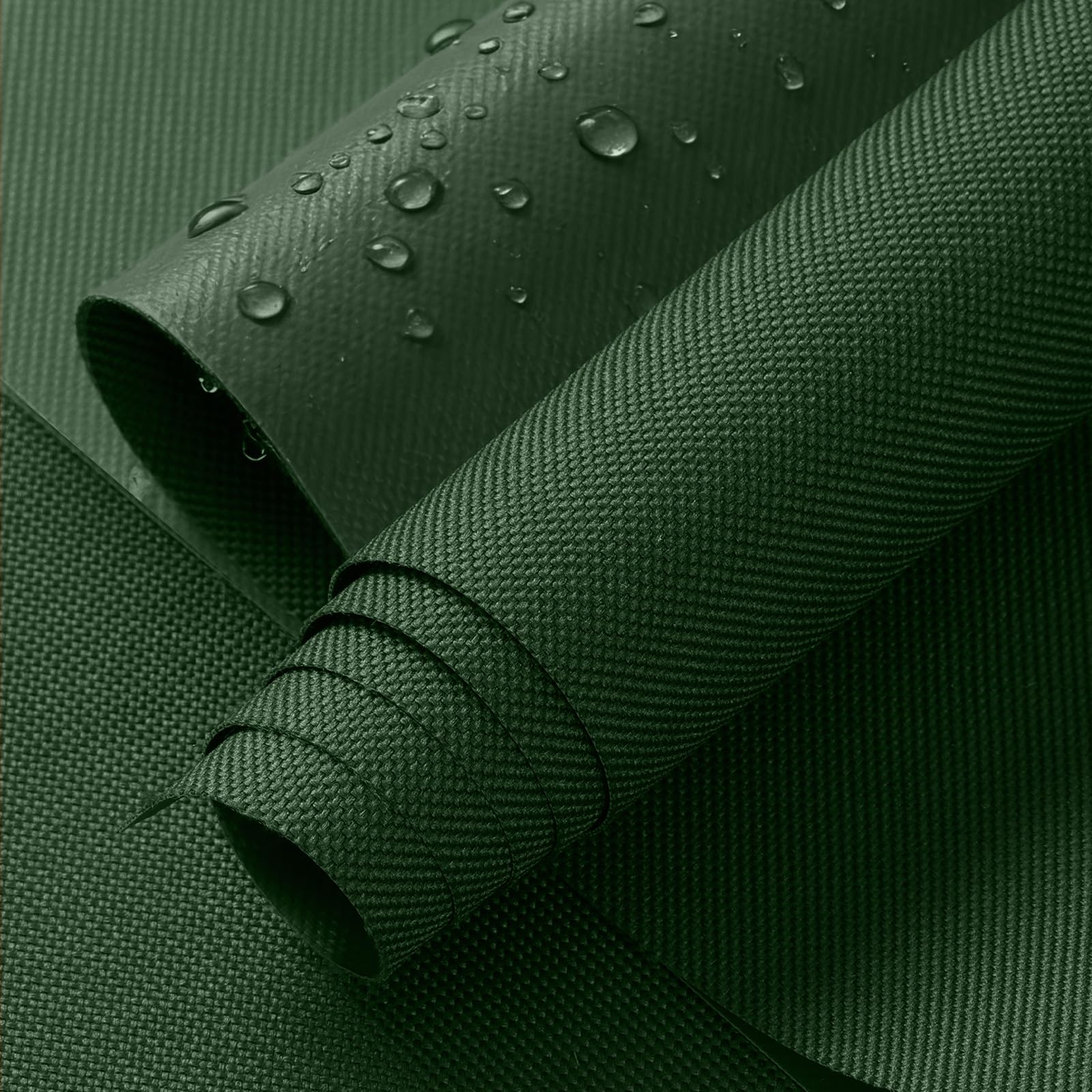 ANMINY 100 % wasserdichter Segeltuchstoff, 4,5 m breit, 600D Polsterstoff mit PVC-Rückseite, Ripstop-Oxford-Material für Möbelbezüge, Zelt, Auto, Grün
