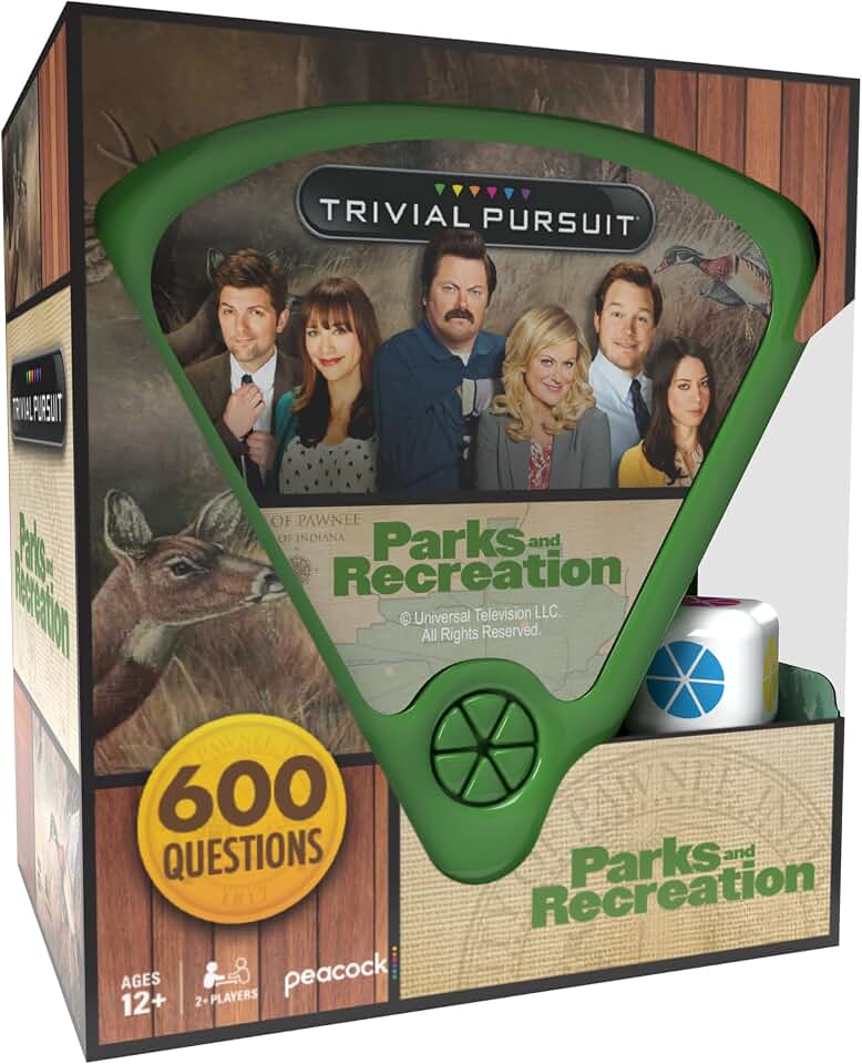 Trivial Pursuit Parks and Recreation, Trivia Game from Parks and Recreation TV Series, 600 Questions & Die in Travel Container, Officially Licensed Parks and Recreation Merchandise & Collectible
