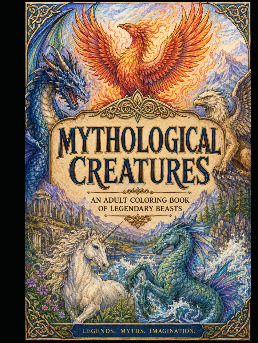 Mythological Creatures Coloring Book