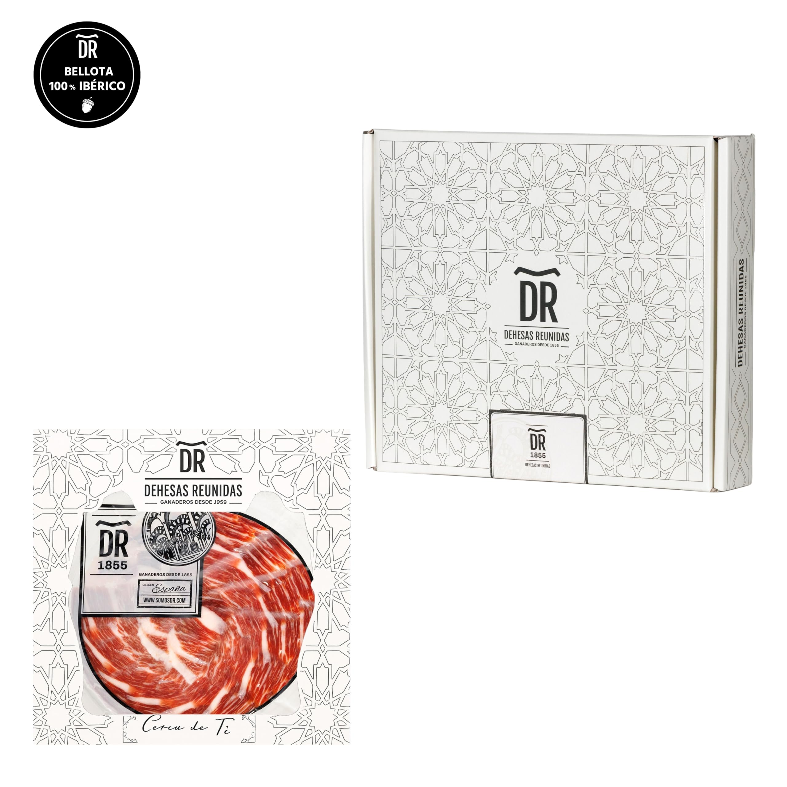 Dehesas Reunidas Jambon de Bellota 100% ibérique tranché au couteau - PACK DE 10 SACHETS de 80 g - affinage artisanal