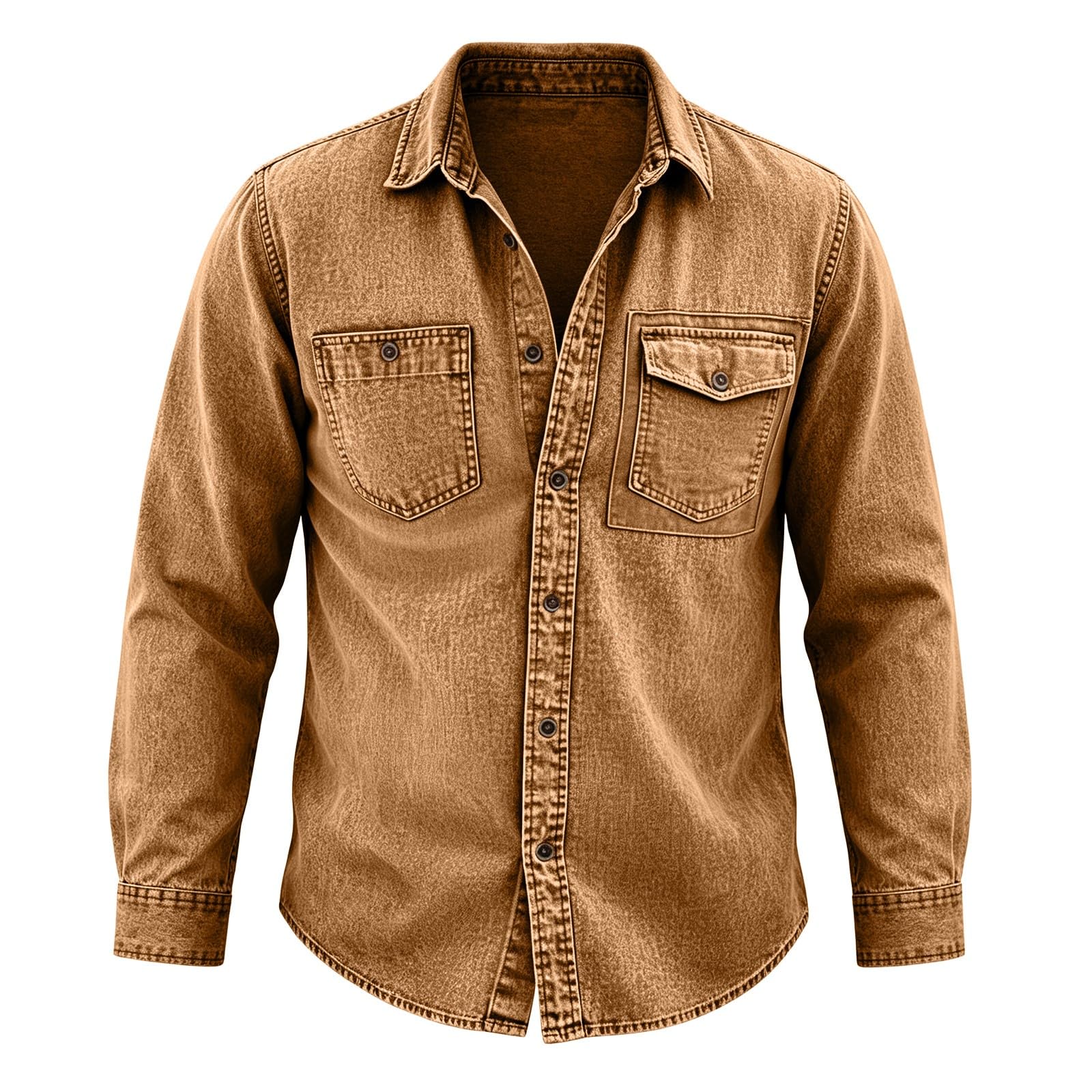 Camicie da uomo a maniche lunghe con bottoni sul davanti, stile retrò, con