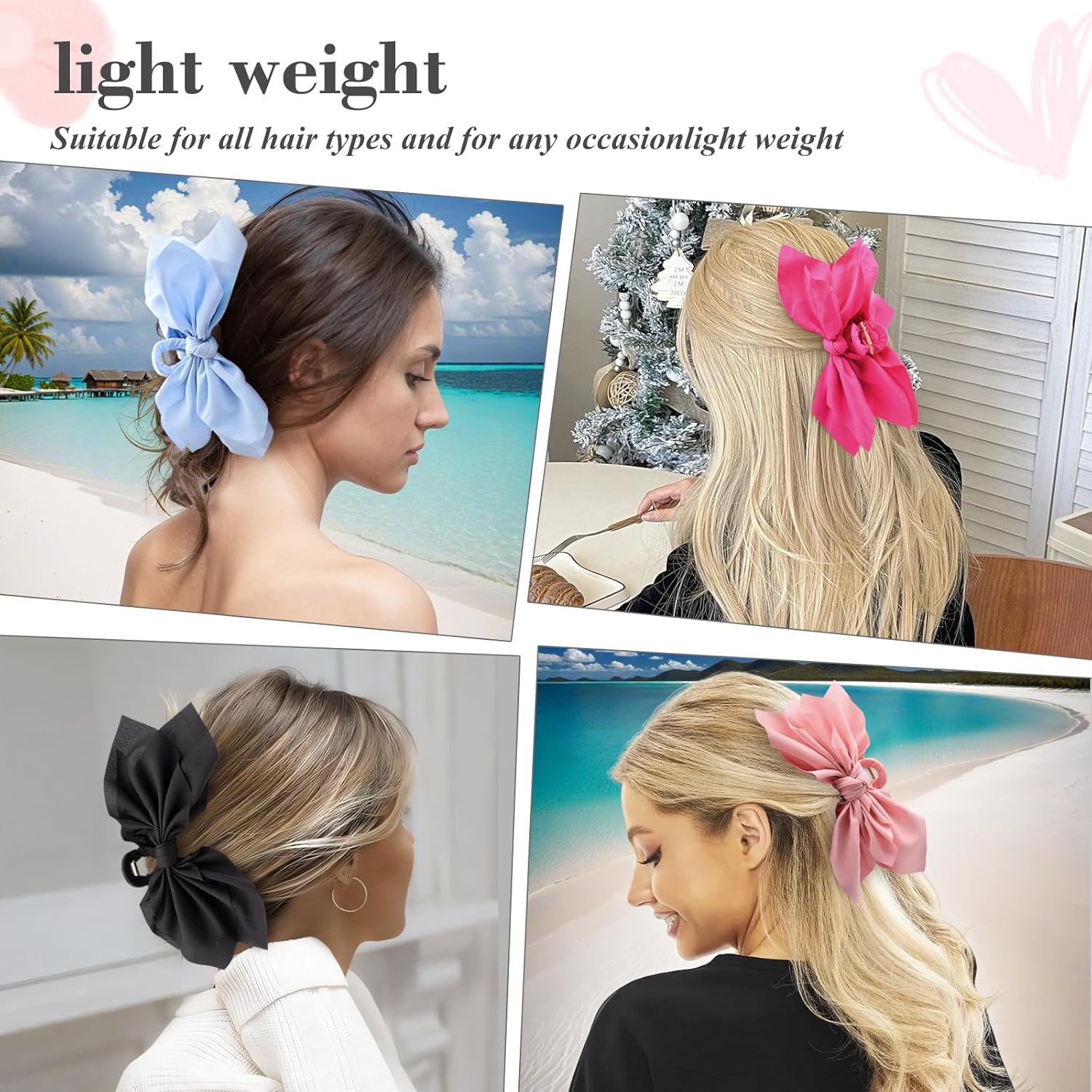 Bow Claw Clips Bow Hair Clips 6PC Big Hair Bows for Women Butterfly Styling Large Hair Clips for Thick Hair for Girls Hair Accessories for Teen