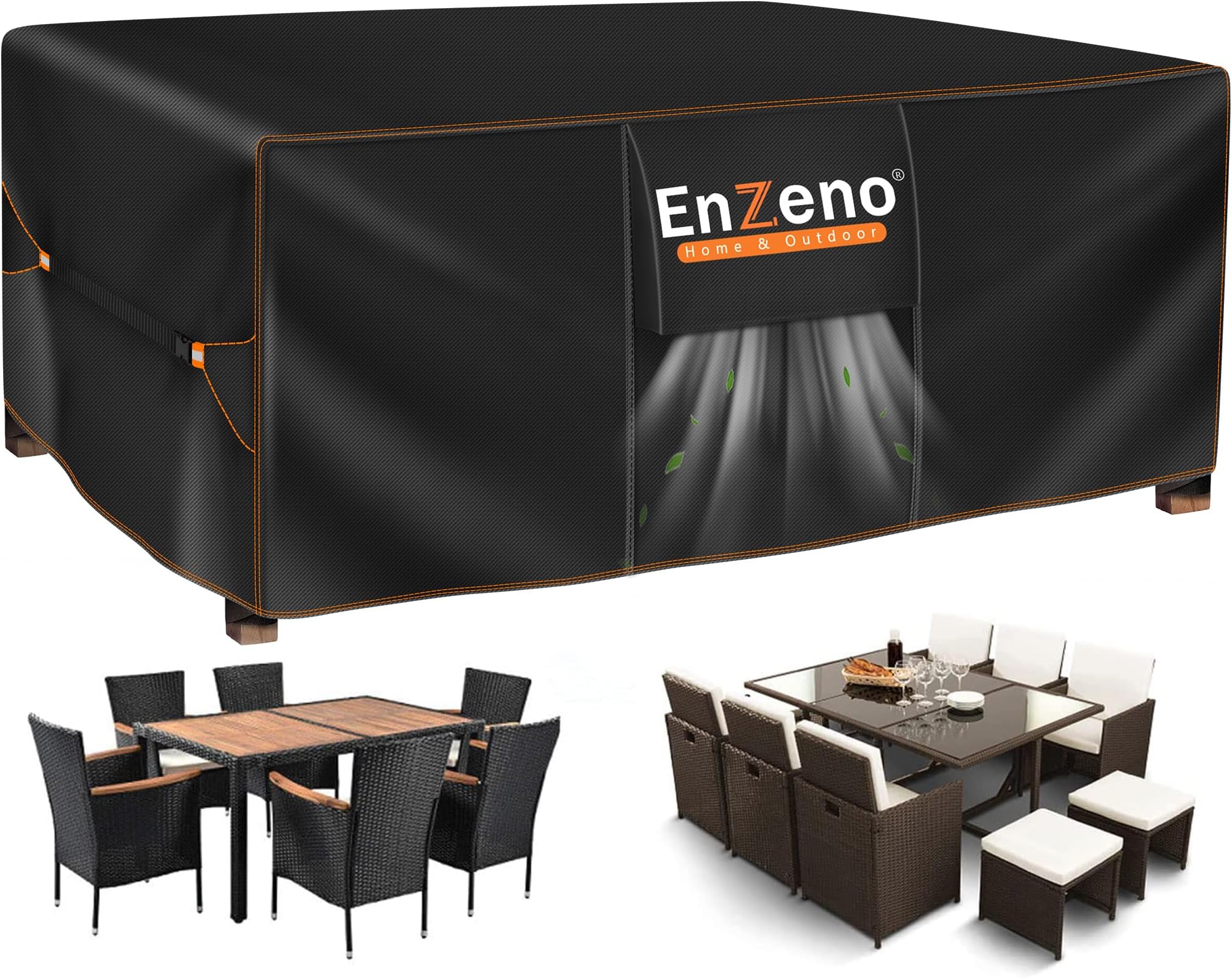 Enzeno Garden Furniture Cover Waterproof,Outdoor Rectangular Table Covers