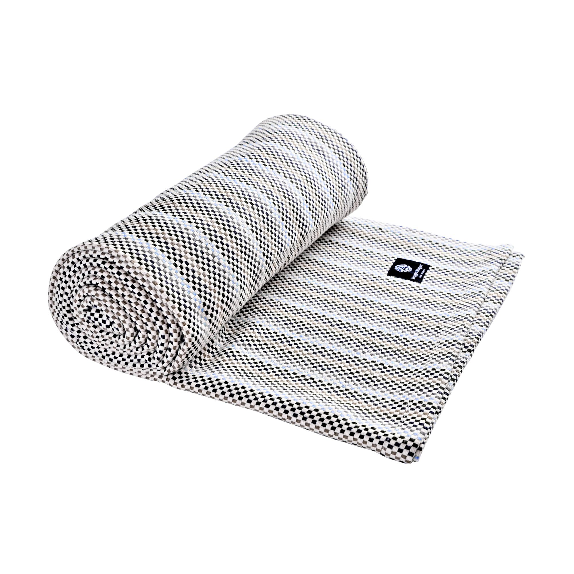 Hugger Mugger Cotton Yoga Blanket - Multi-Gray- Soft but Firm, Cofortable Support, Great Prop for Yoga