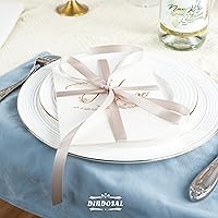 Vista 4 de Cinta gris pardo de 1/2 pulgada, cinta de satén gris pardo de seda para decoración de bodas, cinta fina de color gris pardo para envolver regalos