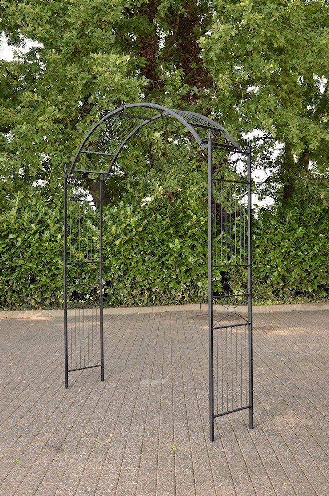CLP Arco Da Giardino Flexi In Metallo Arco Per Piante Rampicanti Regolabile I Larghezza 110-175CM, Alt. 235-268 CM, Colore:nero