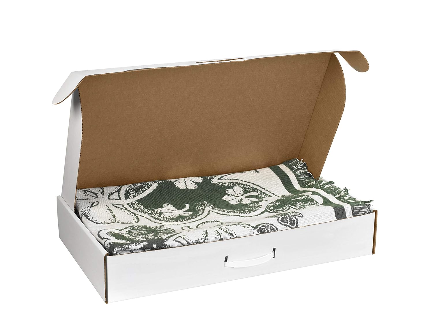 Boxes Fast BFMCC5 Cardboard Carrying Cases, 20 x 11 3/8 x 5 1/2 Inches, Corrugated Die-Cut Boxes with Handles, Large White Mailing Boxes (Pack of 10)
