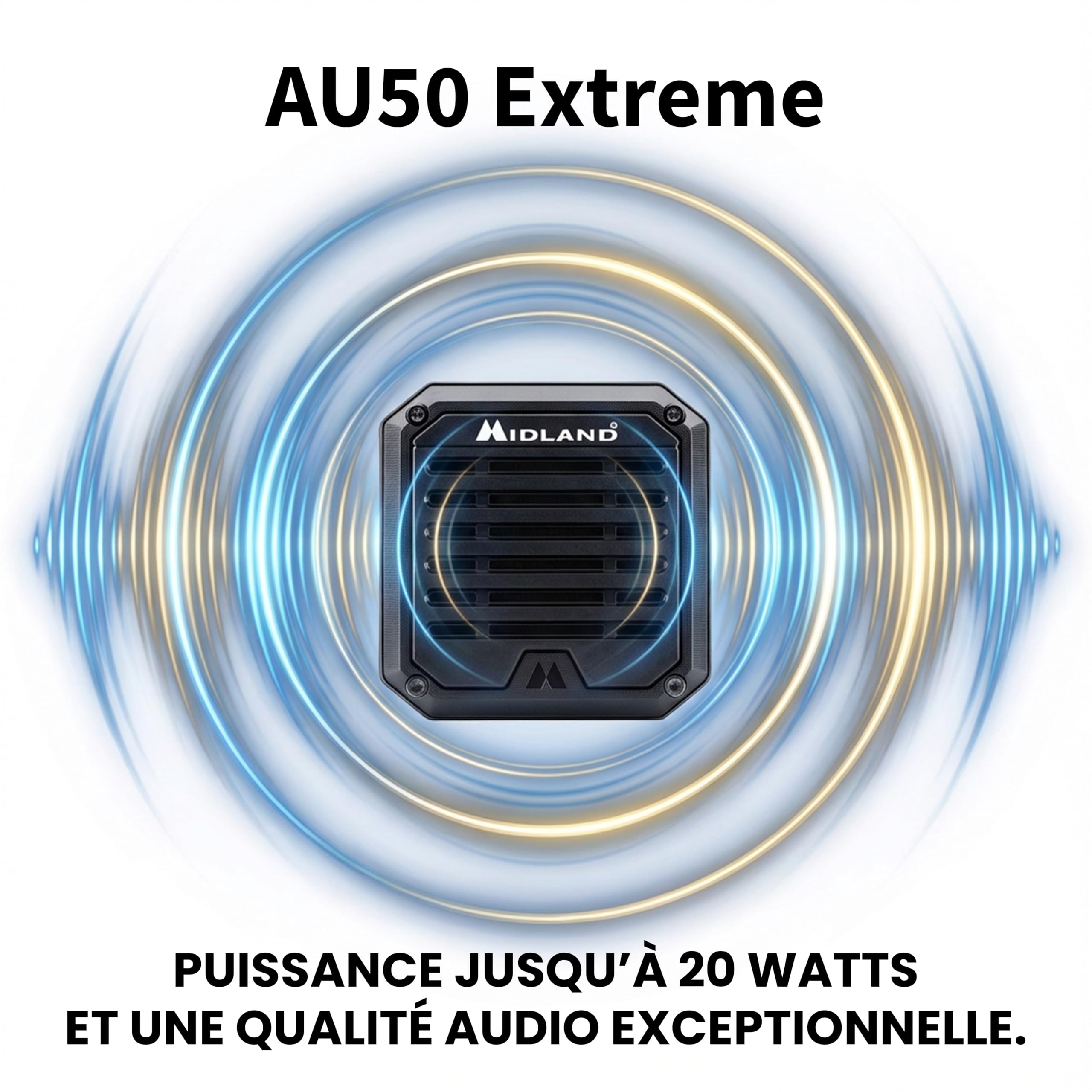 Midland AU50 Xtreme Haut-Parleur Le Haut-Parleur IP67 extérieur résistant et Puissant pour Les radios véhicules.