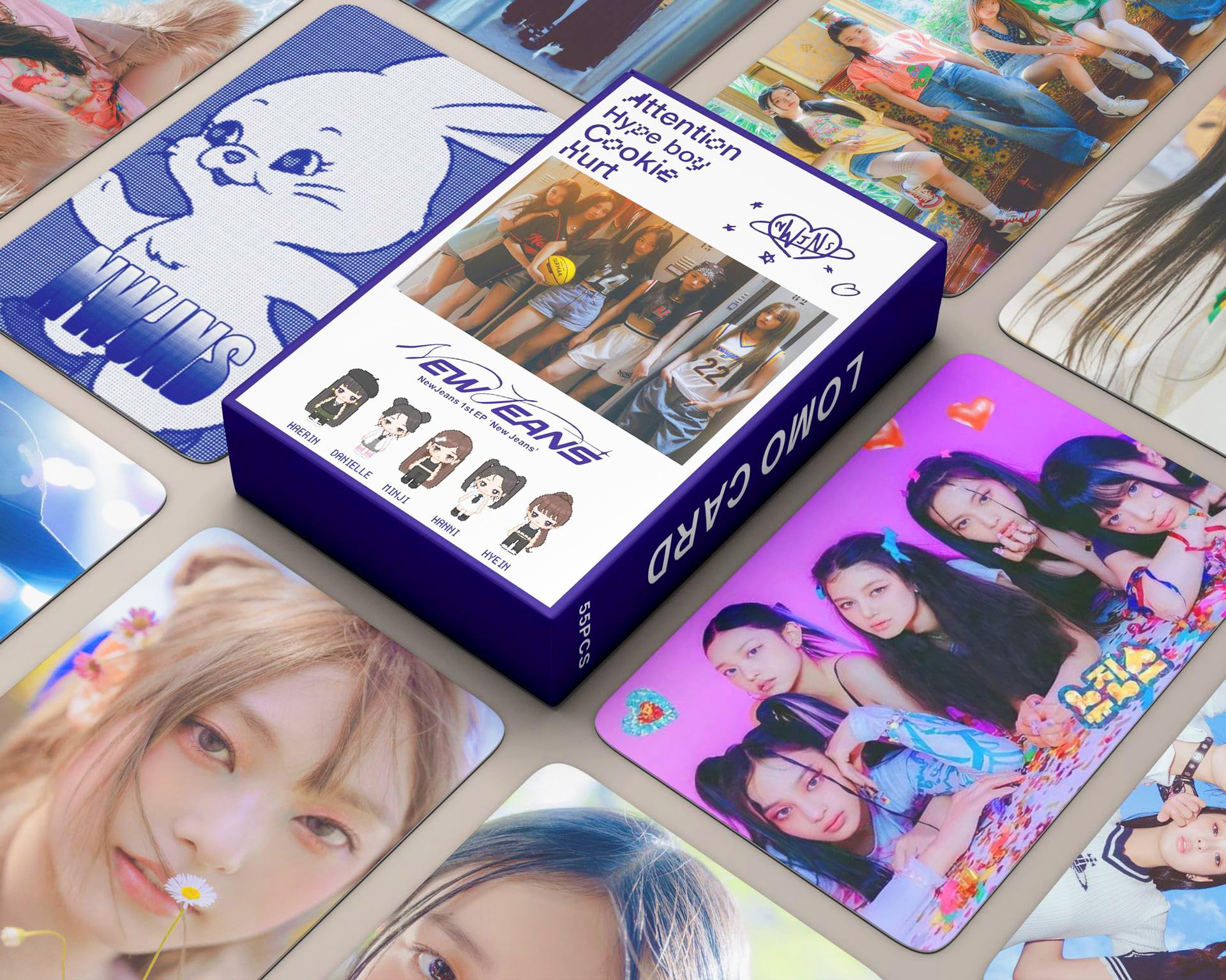 Amazon.com: Funwaretech New Jeans Attention Photocards Set 55Pcs