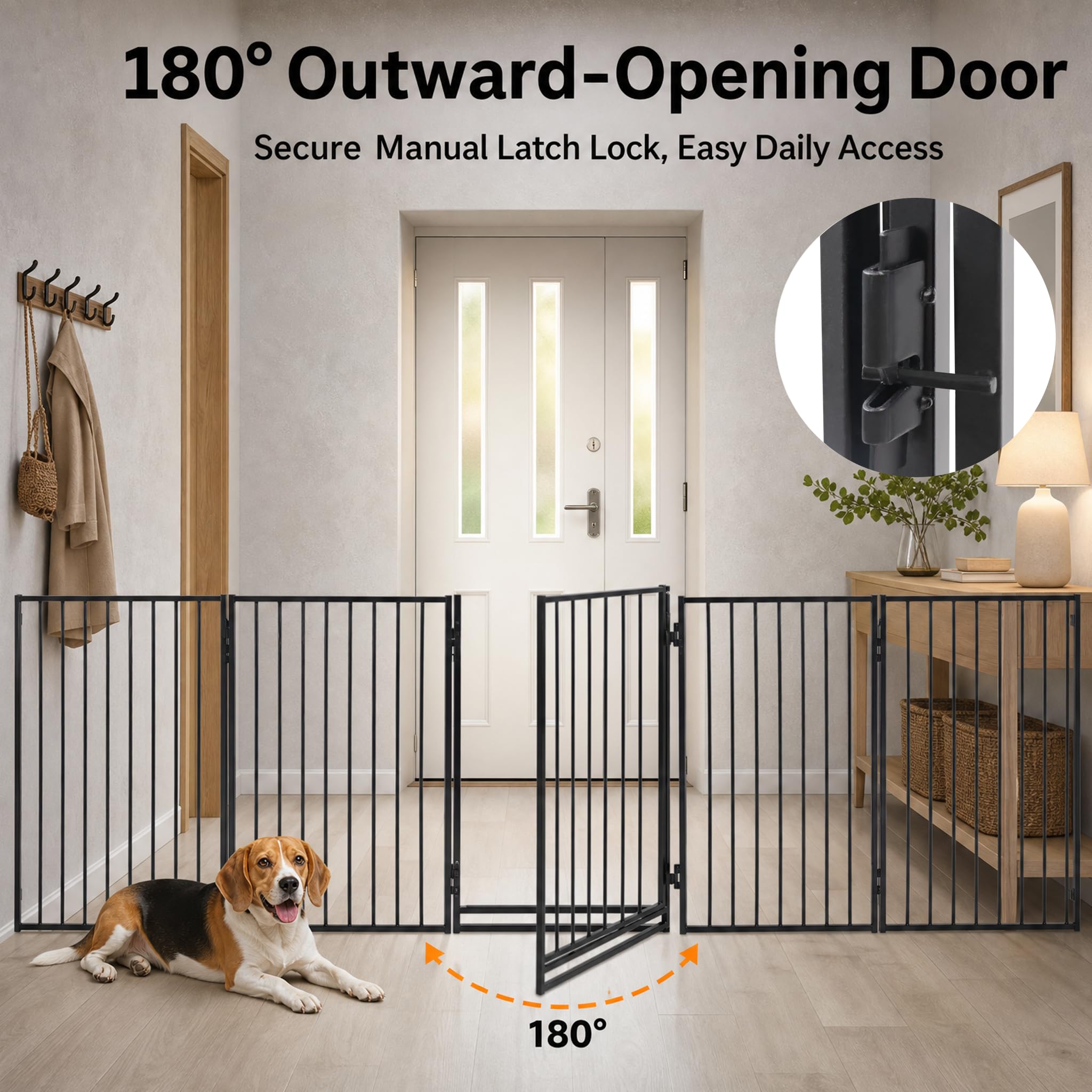 YRHome Griglia di protezione per camino da 305 cm, con porta, include 5