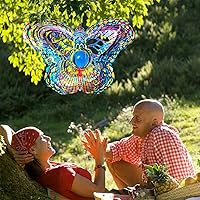 Vista 36 de FONMY - Molinillo de viento con forma de mandala y con bola de cristal en 3D, de acero inoxidable, atrapasol, ideal como regalo de Navidad