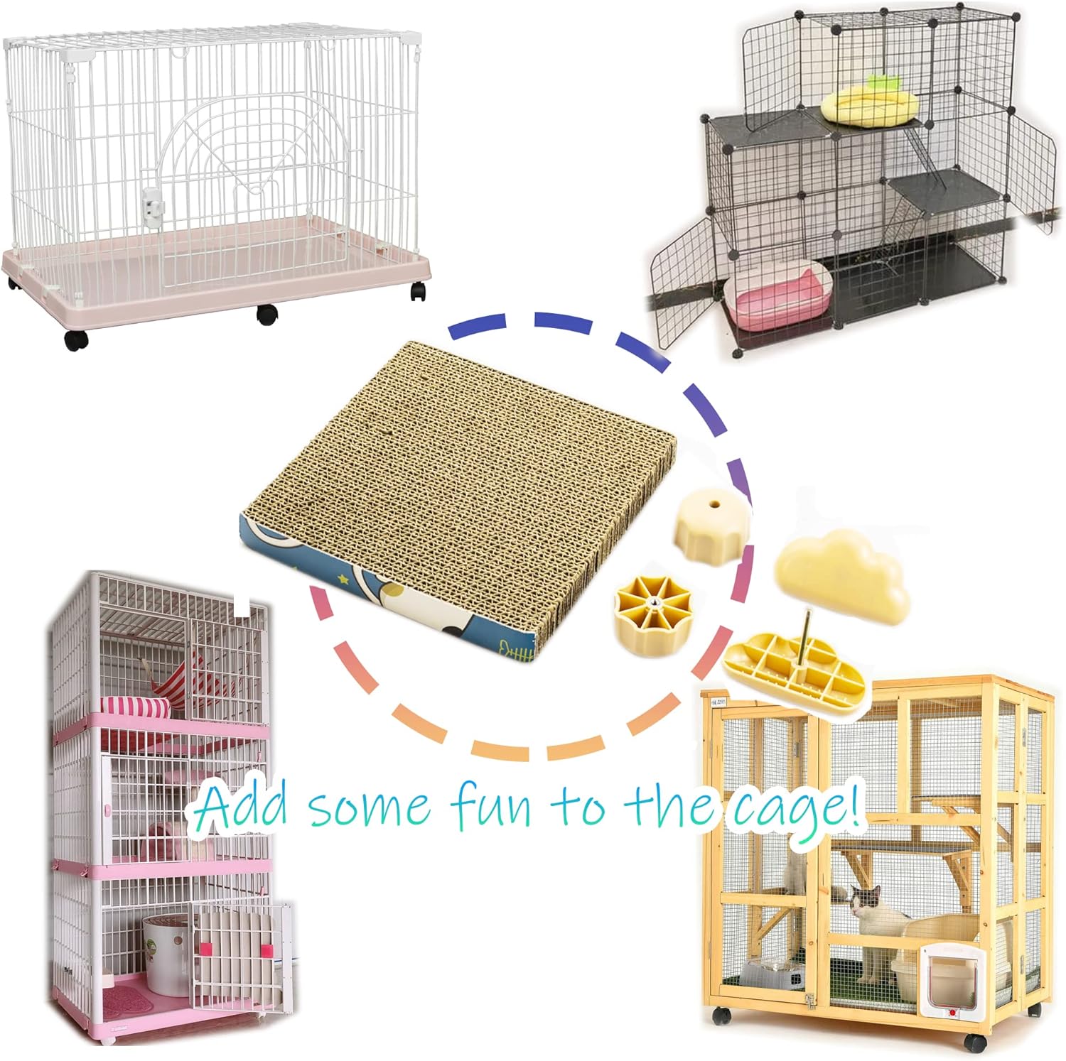 review Cat Scratching Post for Cage 40X10CM, Cage Wall Mounted Cat Scratcher, Cardboard Scratcher, SCR-40X10CM-3.3CM