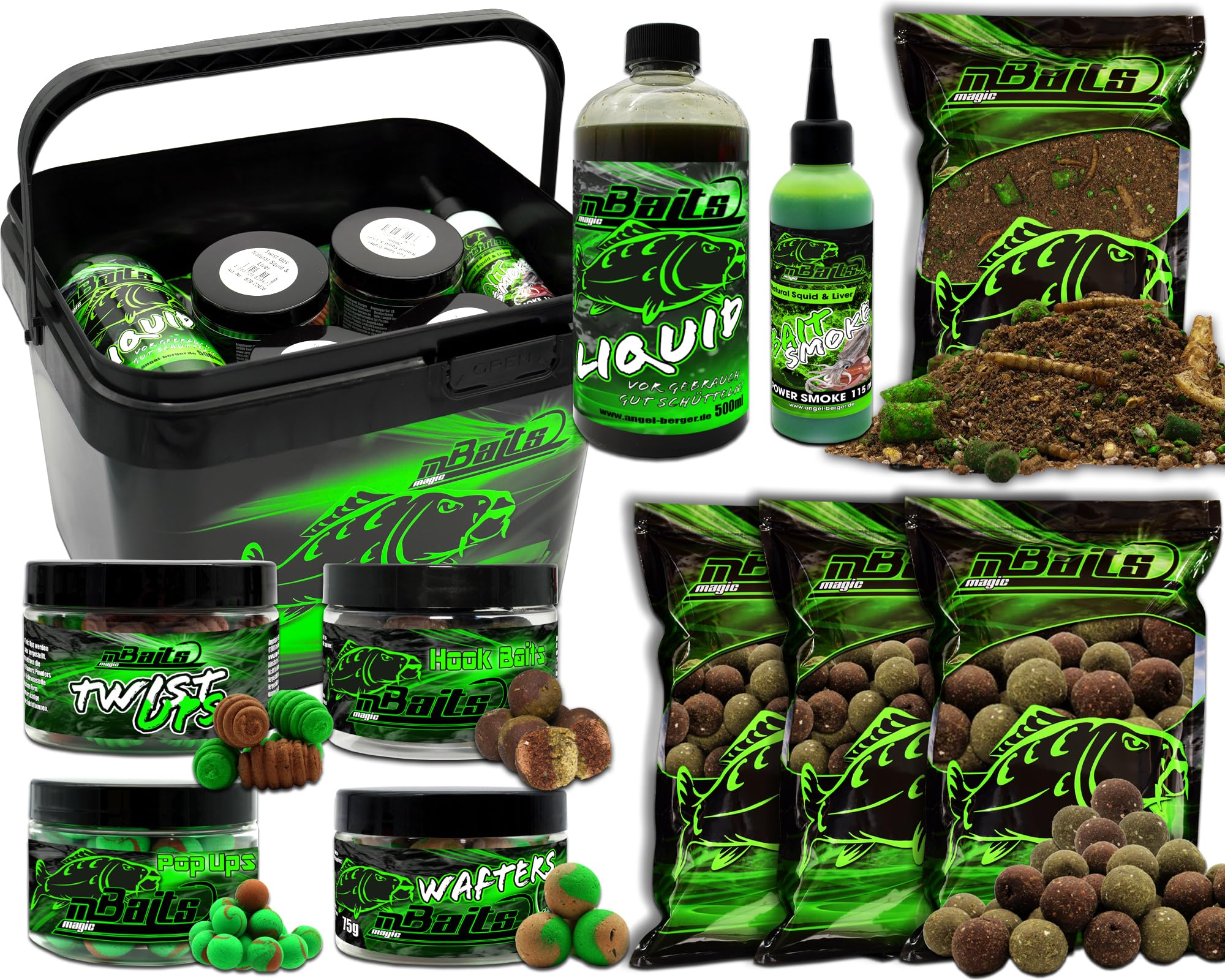 Magic Baits Premium Session Set Boilies Pop Ups Dip Liquid Stick Mix Wafter Hook Baits Boilieset Karpfenboilies Karpfenköder Carp Baits Angelköder
