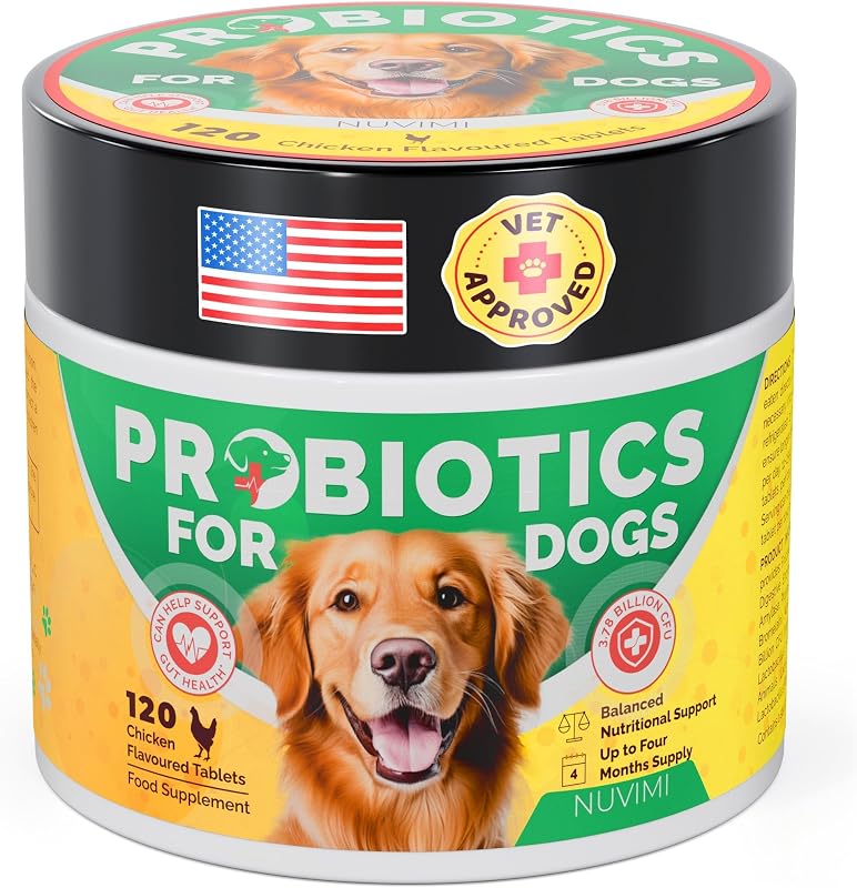 Probiótico para Cães NUVIMI com Sabor de Frango, 120 Comprimidos