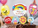 TOYXE Rainbow Theme Cake Topper Pack of 7 Pcs gallery image