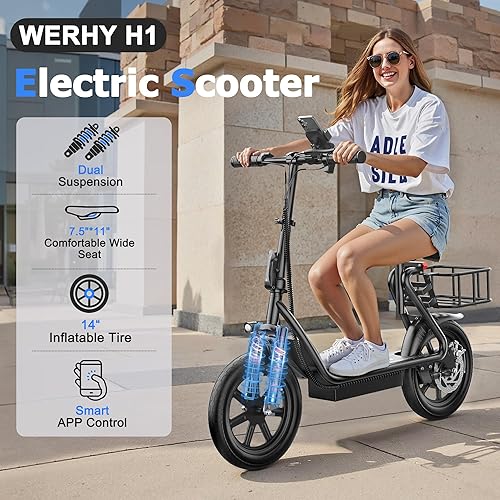 Vista 27 de Electric Scooter, 10"/8.5" Solid Tire, 500W/350W Powerful Motor & 19/22 MPH Top Speed, 28/25/22/16 Miles Long Range, Folding E Scooter with Dual